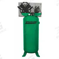 SPEEDAIRE Electric Air Compressor: 5 hp, 1 Stage, Vertical, 60 gal, 14.2 cfm, 135 psi, 230V AC (MPN 4ME97). Key specifications — attr48430: SPEEDAIRE; attr48445: 60 Hz; attr48448: Pressure Gauge; attr48450: 230V AC; attr48474: Single; attr48487: Vertical.