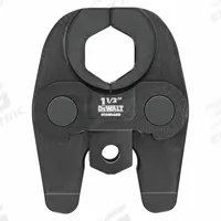 DEWALT Press Jaws: 1 1/2 in Pipe, Copper/Stainless Steel, For Professional-Grade Press (MPN DCE200112). Key specifications — attr518773: Jaws and Rings; attr537224: 1-1/2 in; attr518762: Stainless Steel; attr518771: Stainless Steel; attr518761: Professional-Grade Press; attr518760: DEWALT.