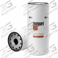 FLEETGUARD Automotive Oil Filter: 12 1/2 in Overall Ht, 18 1/2 in Overall Lg, 14 1/2 in Overall Wd (MPN LF17502). Key specifications — Brand: FLEETGUARD; Compatible Vehicle Make: Sdmo; Media Material: Cellulose.