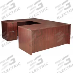 REGENCY U-Shaped Office Desk: Melamine, Mahogany, 2 Pedestals, 5 Drawers, 71 in Overall Wd (MPN LUDF7135MH). Key specifications — Desktop Material: Melamine; Includes Modesty Panel: Yes; Kit Product Type: U-Shaped Office Desk; Desktop Color: Mahogany; Brand: REGENCY; Frame Color: Mahogany; Frame Material: Melamine; Product Type: U-Shaped Office Desk.