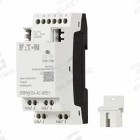 EATON Input/Output Module: Modbus TCP/IP, (4) Relay Out (MPN EASY-E4-AC-8RE1). Key specifications — attr205796: EASY-E4-AC-8RE1; attr1072740: 100 to 240V AC; attr1072741: Input/Output Module; attr1072725: Easy E4; attr1083542: (4) Relay.
