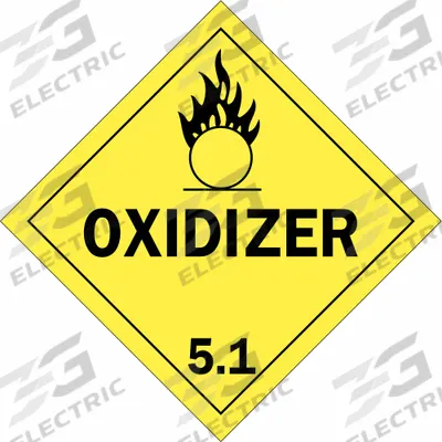 BRADY Container Placard: OXIDIZER/5.1, 10 3/4 in x 10 3/4 in, 10 3/4 in Label Ht - Class 5: Oxidizing Agents & Organic Peroxides