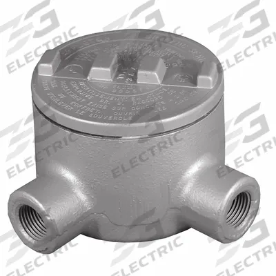 APPLETON ELECTRIC Conduit Outlet Body: Iron, GR, 1 in Trade Size, L Body - L Round Body - 90° Elbow Type