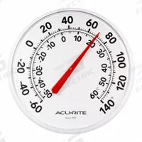 ACURITE Analog Thermometer: -60°F to 140°F /-50°C to 60°C, Up to +/- 4°F, Wall, Up to +/- 4°F (MPN 01360A3). Key specifications — attr1273366: Dial; attr1273365: ACURITE.