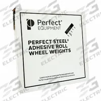 PERFECT EQUIPMENT Wheel Weight: Wheel Weights, Adhesive, Aluminum/Steel, Steel, Coated, 0.25 oz Wt (MPN 200576FEBLK). Key specifications — Coating: Coated; Compatible Vehicle Type: Passenger Cars; Compatible Rim Material: Steel; Material: Steel; Attachment Type: Adhesive; Product Type: Wheel Weights; Brand: PERFECT EQUIPMENT.