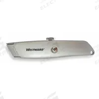 WESTWARD Utility Knife: 6 in Overall Lg, Steel Std Tip, Plain, Silver, Tools Needed (MPN 1YJC8). Key specifications — attr307837: Tools Needed; attr307830: Steel Standard Tip; attr307833: Silver; attr307831: Plain; attr324891: WESTWARD.