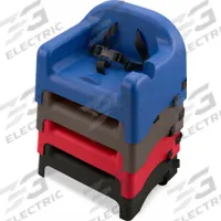 CARLISLE Booster Seat: Black, 10 1/2 in Overall Ht, 11 3/4 in Overall Wd, 11 3/4 in Dp (MPN 911403). Key specifications — Manufacturer Part Number: 911403; Color: Black; Product Type: Stackable Booster Seat; Brand: CARLISLE.