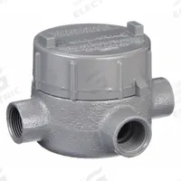 Conduit Outlet Body: Iron, GE, 1/2 in Trade Size, T Body, 19 cu in Body Capacity (MPN GECTT-1M). Key specifications — Series: For Standard Body; Compatible Conduit Trade Size: 1/2 in; Thread Gender: Female; Hub Style: Threaded; Cover Included: Yes; Body Style: T; Connection Type: Threaded; Back Type: Flat.