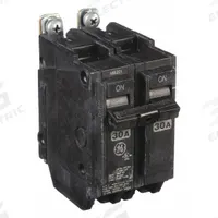 GE Miniature Circuit Breaker: THHQB, 30 A, 120/240V AC, Single Phase, 22kA at 120/240V AC, 2 Poles (MPN THHQB2130). Key specifications — attr195972: 30 A; attr195973: 120/240V AC; attr195974: Single; attr195975: 22kA at 120/240V AC; attr195976: Bus Connections of Load Centers.