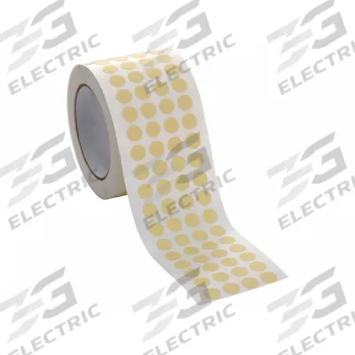 CAPLUGS Paper Tape Discs: EZ SH, Off-White, Disc, 3/8 in Pre-Cut Dia, Acrylic, Crepe Paper - High-Temperature Masking Tape Discs