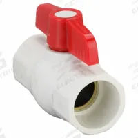 NDS Manual Two-Way Ball Valve: 1 1/4 in, PVC, Angle, Socket x Socket, 150 psi Max. Pressure (CWP) (MPN E1410-12). Key specifications — Brand: NDS; Handle: Tee.