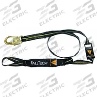 FALLTECH Shock-Absorbing Lanyard: Shock Pack, Steel Snap Hook, Kevlar Web Loop, 310 lb Capacity (MPN 8242L). Key specifications — Brand: FALLTECH; Color: Black; Visual Load Indicator: Yes; Shock-Absorbing Lanyard Material: Kevlar.