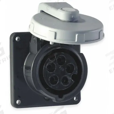 HUBBELL Pin and Sleeve Receptacle: Black, 347/600V AC, Three Phase, 60 A, 4 Pole - Watertight Receptacles