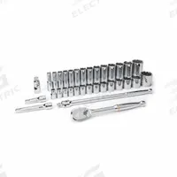 GEARWRENCH Socket Set: 1/2 in Drive, 33 Piece, 6-Point, SAE, 7/16 in to 1 1/2 in (MPN 80715). Key specifications — attr1224269: 1/2 in; attr1204650: 7/16 in to 1-1/2 in; attr1204673: Socket Bits Not Included; attr1204688: GEARWRENCH; attr1224354: No Thin Wall; attr1206170: Deep Sockets.
