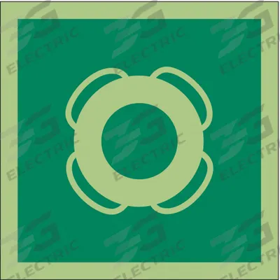 IMO (International Maritime Organization) Safety Sign: Vinyl, Adhesive Sign Mounting - Square Life Buoy Symbol Signs