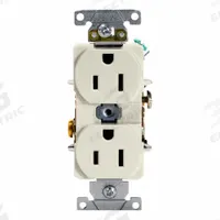LEVITON Duplex Receptacle/Outlet, 15 Amp: Duplex, 5-15, Light Almond, 125V AC, 15 A, 2 Pole / 3 Wire (MPN 5252-T)