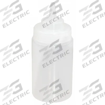 CRESTWARE Squeeze Bottle: 12 fl oz Capacity, 2 3/4 in Opening Dia, 6 1/2 in Overall Ht - Standard Squeeze Bottles