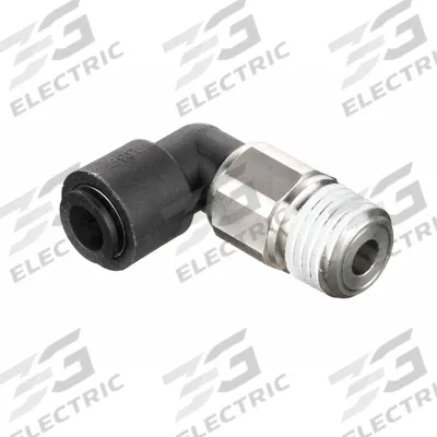 LEGRIS Push-Fit Elbow Fitting: 5/32 in OD x 1/8 in Pipe Size, Push-to-Connect x MNPT - Nylon & Nickel-Plated Brass Tube Fittings