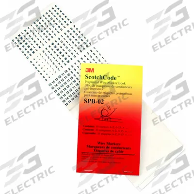 3M Wire Marker Book: A/B/C, Black on White, 450 Labels, Vinyl Impregnated Cloth Film - Preprinted Wire Marking Label Sheets