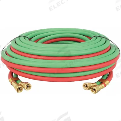 CONTINENTAL Twin Line Welding Hose: 1/4 in Hose Inside Dia., Green/Red, UNF x UNF, 50 ft Hose Lg - Grade R Twin-Line Welding Hose Assemblies