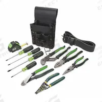 GREENLEE Electricians Tool Kit: 10 Total Pcs, Tool Pouch, 10 or less Pieces Range (MPN 0159-13). Key specifications — attr646319: Sockets Not Included; attr548984: (1) Wire Stripper; attr548989: (2) Specialty Pliers; attr646318: SAE; attr548987: None; attr548988: None; attr548990: None; attr552361: None.