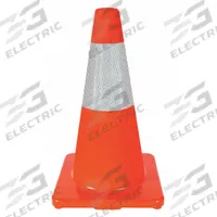 Traffic Cone with Bands: ASTM D4956 - 07/MUTCD/NCHRP-350, 18 in Cone Ht, Orange, PVC, Blank (MPN 6FHC5). Key specifications — Base Color: Orange; Standards: ASTM D4956 - 07; Brand: APPROVED VENDOR; Cone Material: PVC; Legend: Blank.