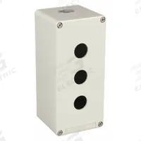 SCHNEIDER ELECTRIC Push Button Enclosure: 22mm, 3 Holes, Cast Zinc, NEMA 13/4 (MPN XAPG39503). Key specifications — Brand: SCHNEIDER; Environments & Applications: Oil-Tight and Dust-Tight.