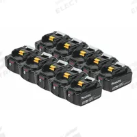 MAKITA Battery: LXT®, 5 Ah, 10 Batteries Included, Tabbed, 18V DC, 10 PK (MPN BL1850B-10)