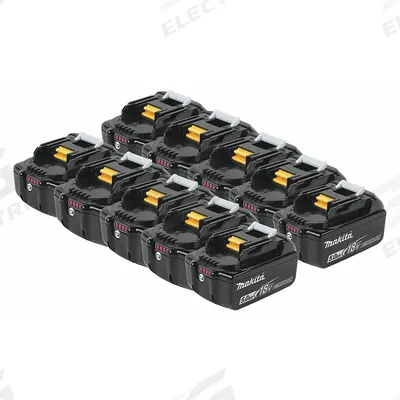 MAKITA Battery: LXT, 5 Ah, 10 Batteries Included, Tabbed, 18V DC, 10 PK (MPN BL1850B-10) - Makita Cordless Tool Batteries