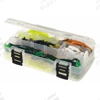 PLANO MOLDING Compartment Box: 9 1/8 in x 5 in x 1 1/4 in, Clear, 23 Compartments, 10 Adj Dividers (MPN 350022). Key specifications — ESD Conductive: Not Electrostatic Discharge Conductive; Color: Clear; Brand: PLANO MOLDING; Material: Plastic.