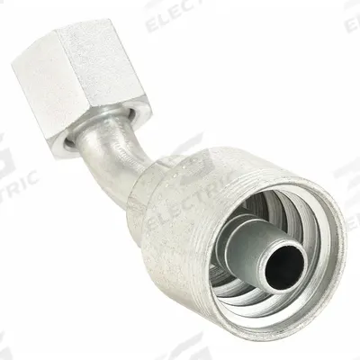 AEROQUIP Hydraulic Crimp Fitting: Steel x Steel, 45° Elbow, -8 For Hose Dash Size - Aeroquip Crimp Hydraulic Hose Fittings with ORS Connection