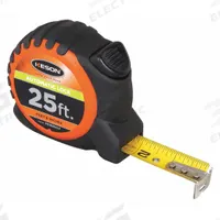 KESON Tape Measure: Nonmagnetic Single Hook Tip, 25 ft / 7.5 m, Plastic with Rubberized Grip (MPN PG1825ALV). Key specifications — attr935324: KESON; attr942259: High-Visibility Orange; attr935328: 1/16 in; attr935329: Feet; attr935337: SAE; attr936607: Auto Lock; attr985315: Greater than 5 m; attr972446: Inch.