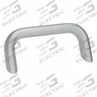 JW WINCO Pull Handle: Threaded Holes, Aluminum, Silver, 5.04 in Mounting Hole Center to Center (MPN 565.2-20-128-A-BL). Key specifications — Screw Size: M6; Brand: JW WINCO; Color: Silver; _Leg Style: 35° Contact Surface.