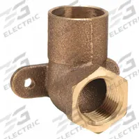 NIBCO Sweat Fitting Elbow: 3/4 in CTS x 1/2 in Pipe, Cup x FNPT, Drop Ear, Bronze (MPN 70735R 3/4x1/2)