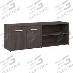 BUSH BUSINESS FURNITURE Storage Cabinet: Dark Gray, Laminate/Wood, 21 1/4 in Overall Ht, 2 Shelves (MPN SDS160SG-Z). Key specifications — Material: Laminate; Brand: BUSH BUSINESS FURNITURE; Color: Dark Gray; Locking: No.