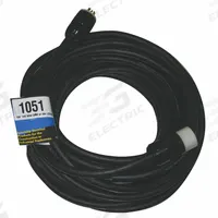 SOUTHWIRE Extension Cord: Outdoor Use, 100 ft Lg, Outlet, L21-30P, 10/5, SOW, Black, 30 A Current (MPN 1051). Key specifications — Brand: SOUTHWIRE; Temperature Rating: -40° to 194°F; NEMA Plug Configuration: L21-30P.