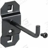 APPROVED VENDOR Single Rod Pegboard Hook: 2 1/2 in x 1 in, Screw-In, Surface, Black (MPN 5TPK1). Key specifications — Mounting Type: Surface; Color: Black; Accessory Type: 90-Degree Single Hook; Locking System: Screw-In; Brand: APPROVED VENDOR.