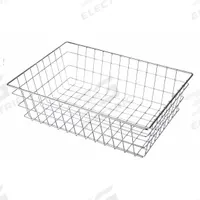 MARLIN STEEL WIRE PRODUCTS Storage Basket: Steel, Chrome-Plated, Silver, 16 in Overall Wd (MPN 152-12)