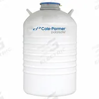 COLE-PARMER Cryogenic Dewar: 47 L Capacity, 20 in Overall Dia, 28 1/4 in Overall Ht, Aluminum (MPN 4426058). Key specifications — Brand: COLE-PARMER; Material: Aluminum; Includes: Trolleys; Included Safety Features: Lockable.