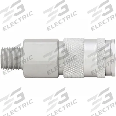 SPEEDAIRE Quick Connect Hose Coupling: 1/4 in Body Size, 1/4 in Hose Fitting Size - Global-Style High-Flow Aluminum Quick-Connect Air Coupling Bodies
