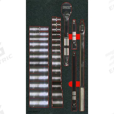 PROTO Socket Sets: 1/2 in Drive, 30 Piece, 12-Point, SAE - SAE Socket Sets with Bit Sockets & Drive Tools