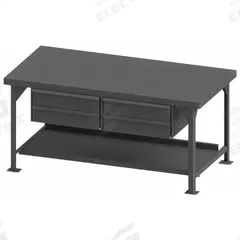 DURHAM MFG Workbench: Fixed Ht, Steel, 72 in x 36 in, 12,000 lb Overall Load Capacity, Gray (MPN HDWB36724DR95). Key specifications — Brand: DURHAM MFG.