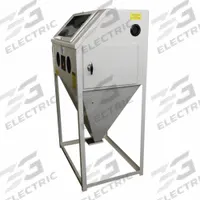 ALC Abrasive Blast Cabinet: Siphon Feed, 48 in W x 24 in D Work Area, 15 cfm (MPN 40411L). Key specifications — attr952399: ALC; attr978098: Foot Pedal; attr978092: Side Door; attr978085: 15 cfm @ 80 psi.