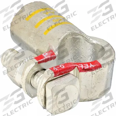 ECO-MAX Battery Terminal: Right Elbow, Crimp, 4/0 ga, Yellow Color, Positive - Right Elbow Alignment