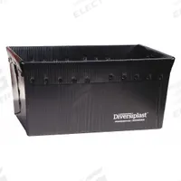 DIVERSI-PLAST Nesting Tote: 3 gal, 23 in x 15 in x 12 in, Black, Lid Not Included, Less than 10 gal (MPN 39804L). Key specifications — Nestable: Nesting Capable; Brand: DIVERSI-PLAST; Material: Plastic.