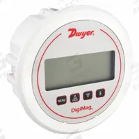 DWYER Digital Differential Pressure Gauge: DM-1000, 0.125 in Tubing, Center Back, 5 in Dial, 4X, 4X (MPN DM-1208). Key specifications — Case Material: Glass-Filled Plastic; Series: DM-1000; Pressure Measuring Units: psi; Brand: DWYER; Process Connection Location: Center Back; Over-Pressure Limit: 100% Full Scale; Accuracy: ±1.00%; NEMA Enclosure Rating: 4X.