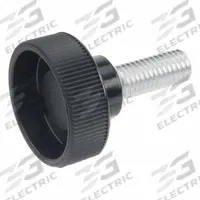 Knurled Screws; Knurled Hand Knobs: Knurled, Plastic w/ Steel Thread, M8 Thread, 25 mm Thread Lg (MPN 421-M8-25). Key specifications — Brand: JW WINCO; Color: Black.