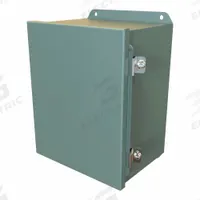 HAMMOND Electrical Enclosure: Steel, 10 in x 8 in x 6 in, NEMA 12/13/3R/4, Solid Cover, Hinged (MPN HJ1086HLP). Key specifications — Closure Method: Clamps; Brand: HAMMOND; Knockouts: Not Included.