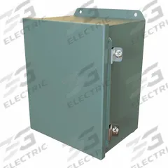 HAMMOND Electrical Enclosure: Steel, 10 in x 8 in x 6 in, NEMA 12/13/3R/4, Solid Cover, Hinged (MPN HJ1086HLP). Key specifications — Closure Method: Clamps; Brand: HAMMOND; Knockouts: Not Included.
