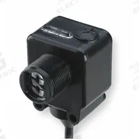 EATON Photoelectric Sensor: M18 Threaded, Non-Terminated Cable, 18-264V AC & 18-50V DC, NPN (MPN E65-SMPP100-GL). Key specifications — Brand: EATON; Electrical Connection: Bare Wire; Manufacturer Part Number: E65-SMPP100-GL; Body Material: Resin; DC Supply Voltage Rating: 18-50V DC; NEMA Enclosure Rating: 3; Series: E65 SM; AC Supply Voltage Rating: 18-264V AC.